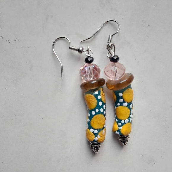 SALE!New handmade glass beaded drop earrings - Picture 7 of 7
